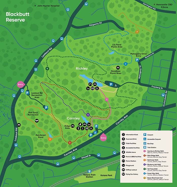 View the Blackbutt Reserve map