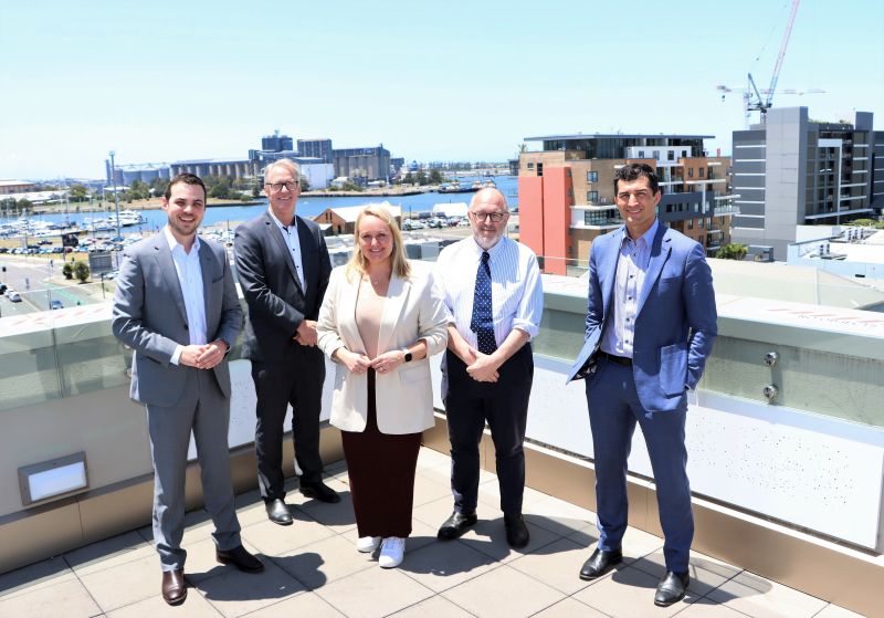 Newcastle Deputy Lord Mayor Declan Clausen, Business Hunter CEO Bob Hawes, Newcastle Lord Mayor Nuatali Nelmes, CEO Connect event guest speaker Tim Williams and City of Newcastle CEO Jeremy Bath.