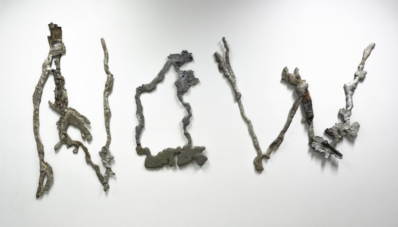 Fiona Lee, If not now, when?  2020, melted and reclaimed 1994 Toyota Hilux alloy, bull bars, bolts, artists collection