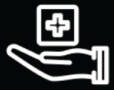 Hand and health icon.