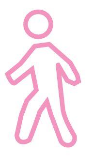 Pink person walking icon