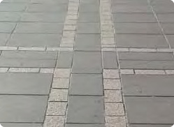 Tiles on a footpath.