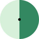 Small light green and dark green circle