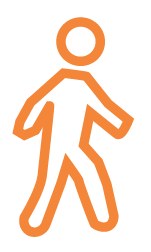 Icon of an orange person walking