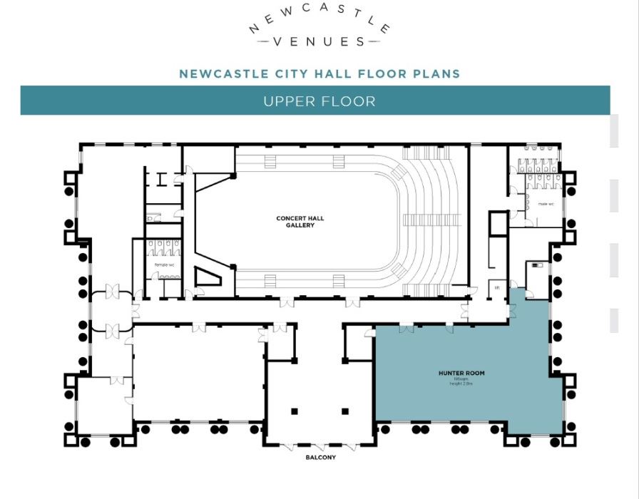 Newcastle City Hall Upper Floor Floor Plan