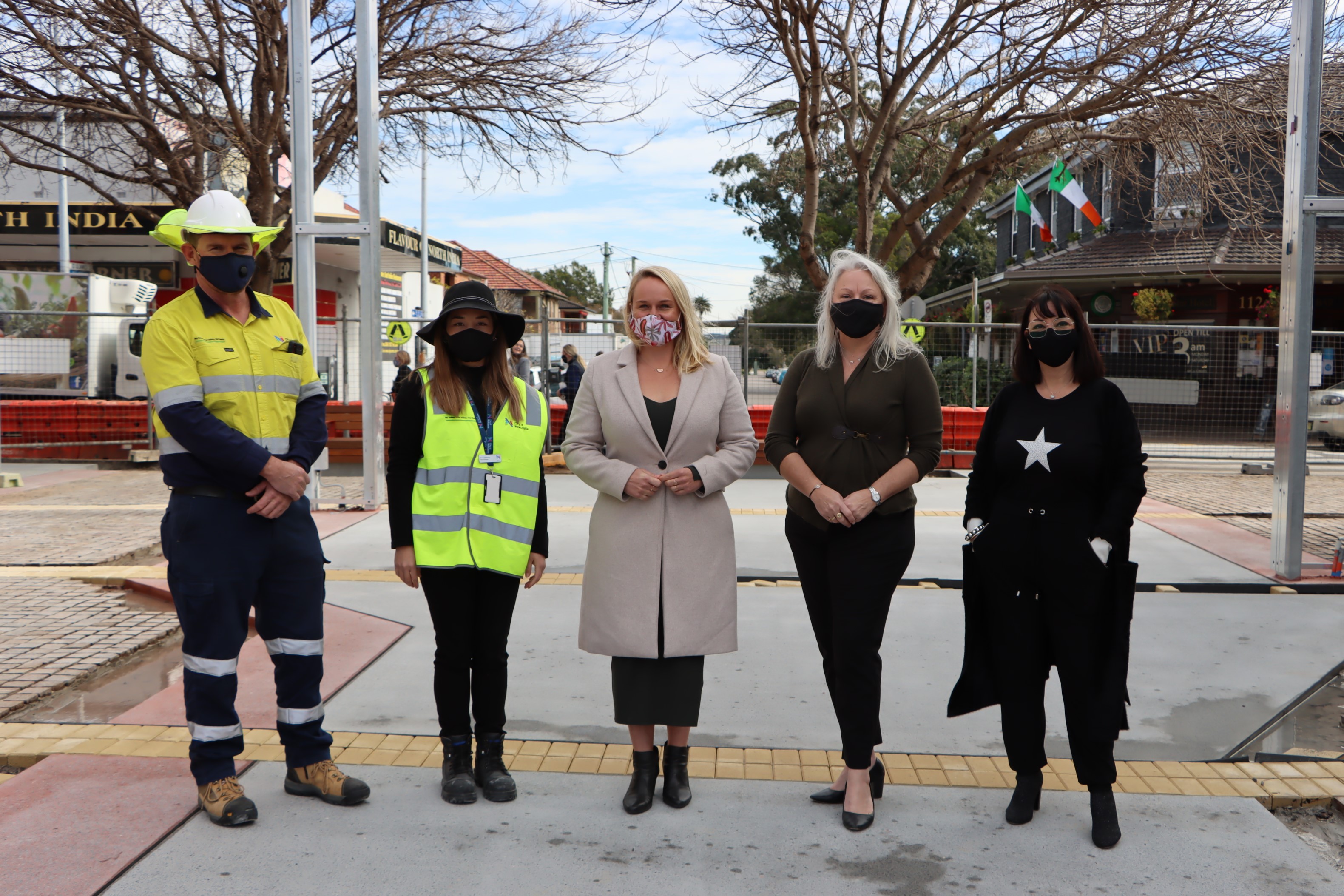 Lord-Mayor-Nuatali-Nelmes-with-Councillor-Carol-Duncan-Janice-Musumeci-from-the-Hamilton-BIA-and-City-of-Newcastle-staff-at-James-Street-Plaza.JPG