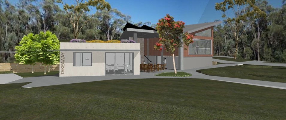 An artist's impression of the new Blackbutt Reserve cafe and community facility